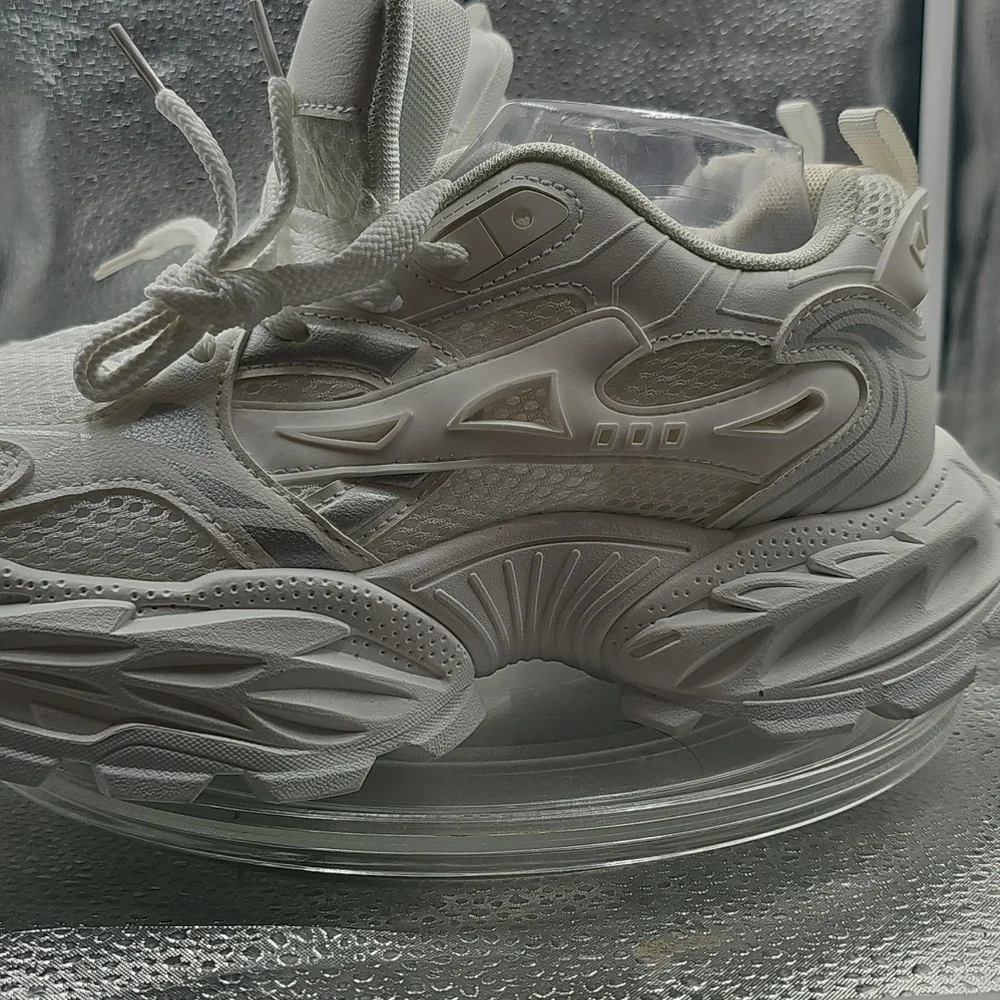 A Women Non Brand White Sneaker Tennis Athletic Shoes 10.5
